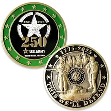 U.S. Army 250th Anniversary Challenge Coin With Box
