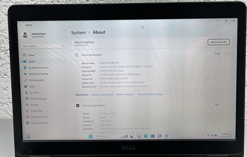 Dell Latitude E7470 i5-6300U 8GB 256GB SSD 14" HD Win11 Pro No Charger - Picture 2 of 8