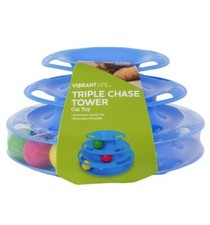 Vibrant Life Triple Chase 3 Tier Tower Interactive Ball Toy for Cats  Kittens