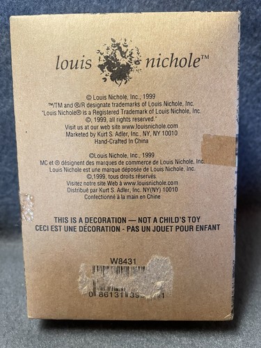 Kurt Adler House of Louis Nichole Victorian Doll Toy Bear Christmas Ornament NOS - Picture 8 of 24