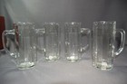 Tall Ribbed Beer Stein Barware Mancave 4Pc Drinkware Set