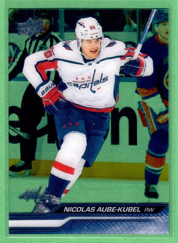 2023-24 Upper Deck Series 2 Nicolas Aube-Kubel Clear Cut #439 Capitals SP - Picture 2 of 2