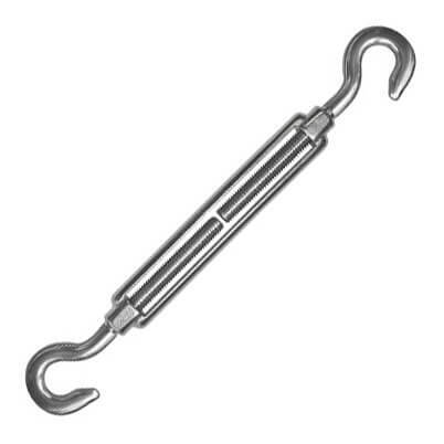 Tornillo de tensión de cuerpo abierto de acero inoxidable con gancho/gancho de 6 mm AISI 316 - Imagen 5 de 7