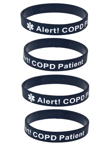 4 Pack Medical Alert COPD Patient Silicone Bracelets Safety Awareness Wristband - Picture 15 of 17