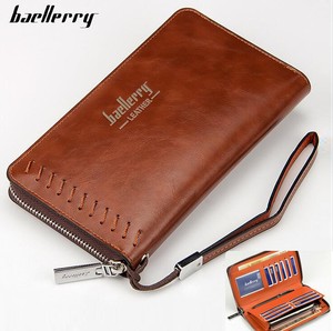 Men-Leather-Clutch-High-Capacity-Purse-Zipper-Long-Credit-Card-Business-Wallet