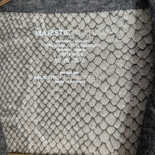 Majestic Filatures Cashmere Cotton Blazer 2 Gray Knit Jacket Sweater Office Work - Picture 4 of 5