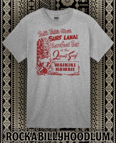 Retro Tiki T Shirt 100% Cotton Bar Mug Restaurant Surf Lanai Waikiki Hawaii - Picture 3 of 9