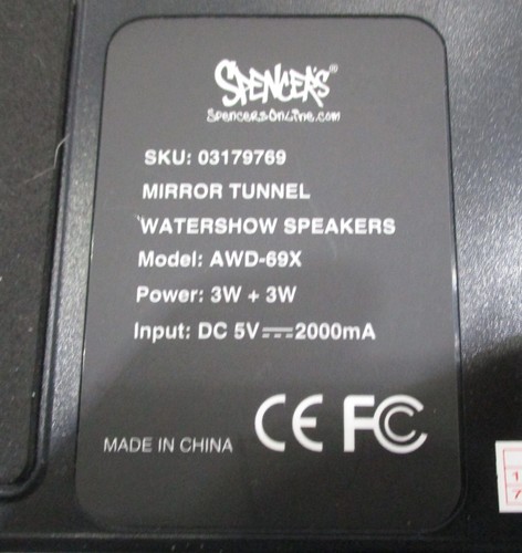 Altavoces de colección Spencer's Mirror Tunnel Water Show AWD-69X, 9" x 9" - Imagen 8 de 8