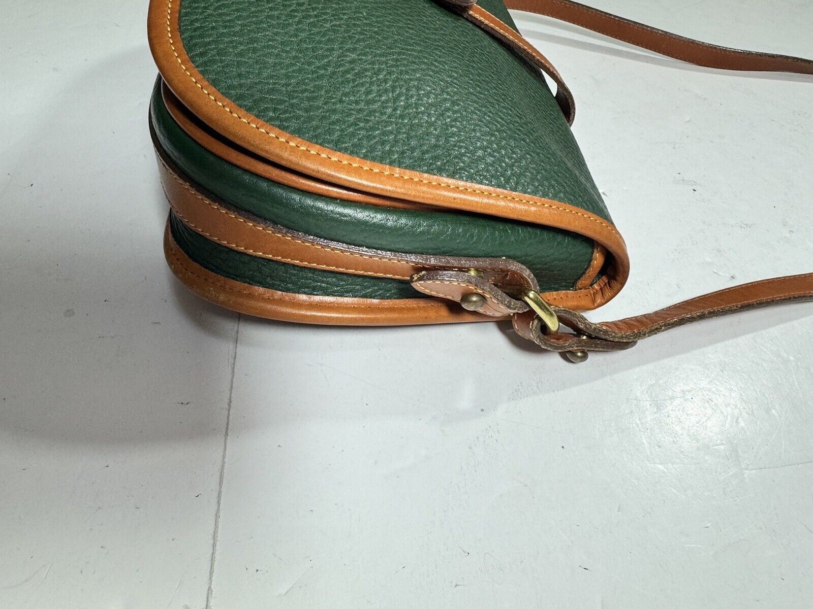 Vintage Dooney & Bourke Green Pebble Leather Cros… - image 5