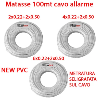 Cavo Allarme matasse 100mt CCA Schermato 2x0,50+2x0,22/ 4x0,22 / 6x0,22 trustech