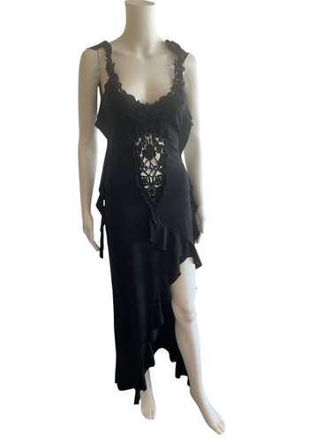 Wunderschönes 90er / Y2K Sexy Kleid Maxi Schwarz Ärmellos Kleid 2000s - Bild 3 von 6