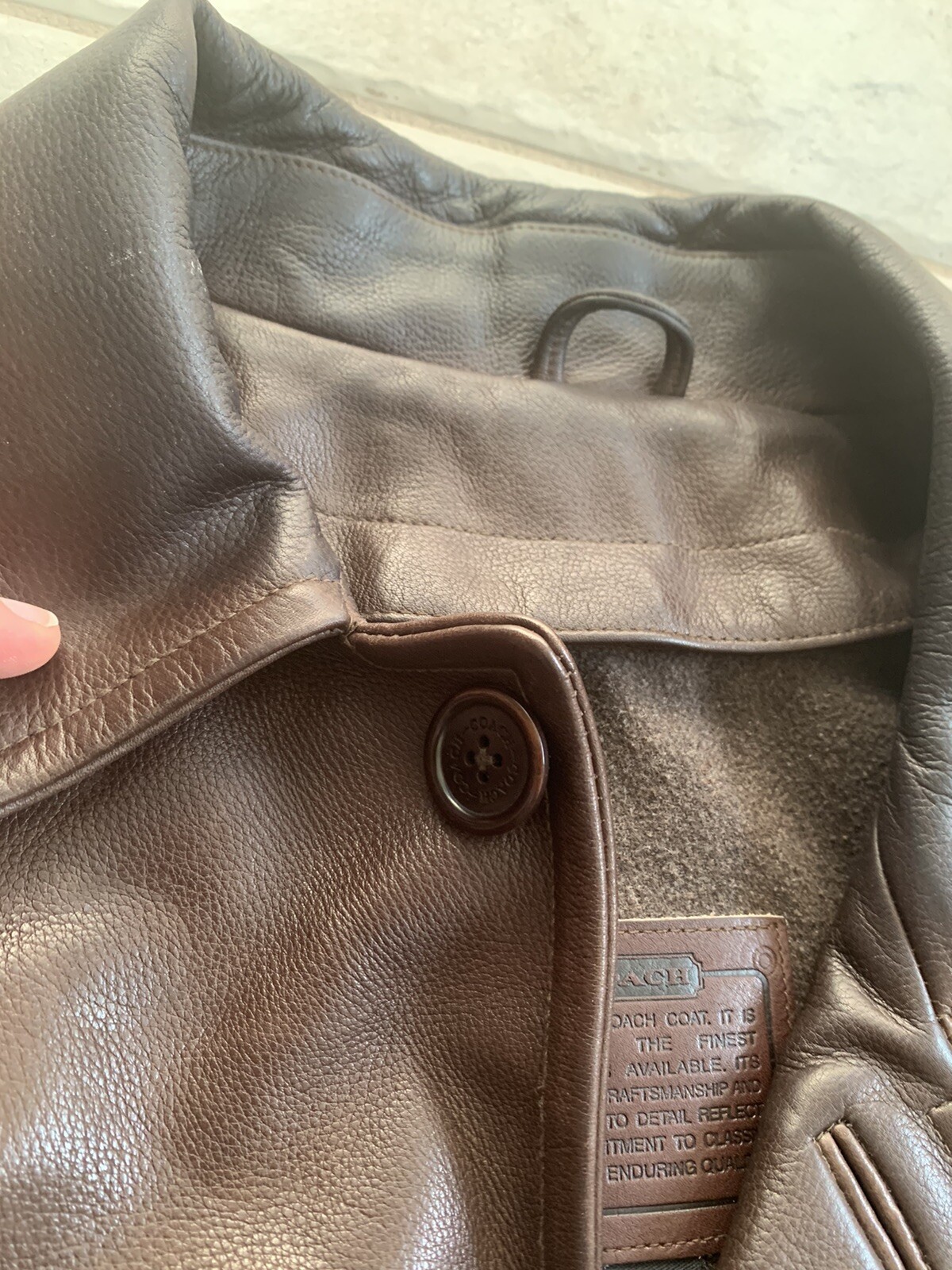 COACH 100% GRAIN BROWN LEATHER REMOVABLE WOOL LIN… - image 3