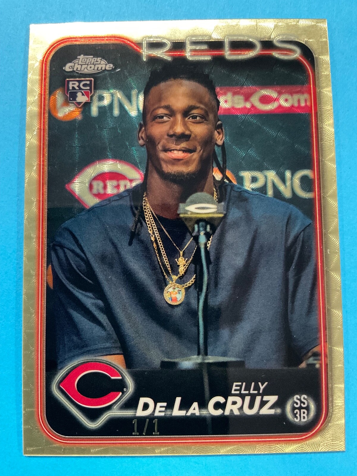 2024 Topps Chrome Elly De La Cruz Rookie Image Variation SuperFractor #44 1/1 RC