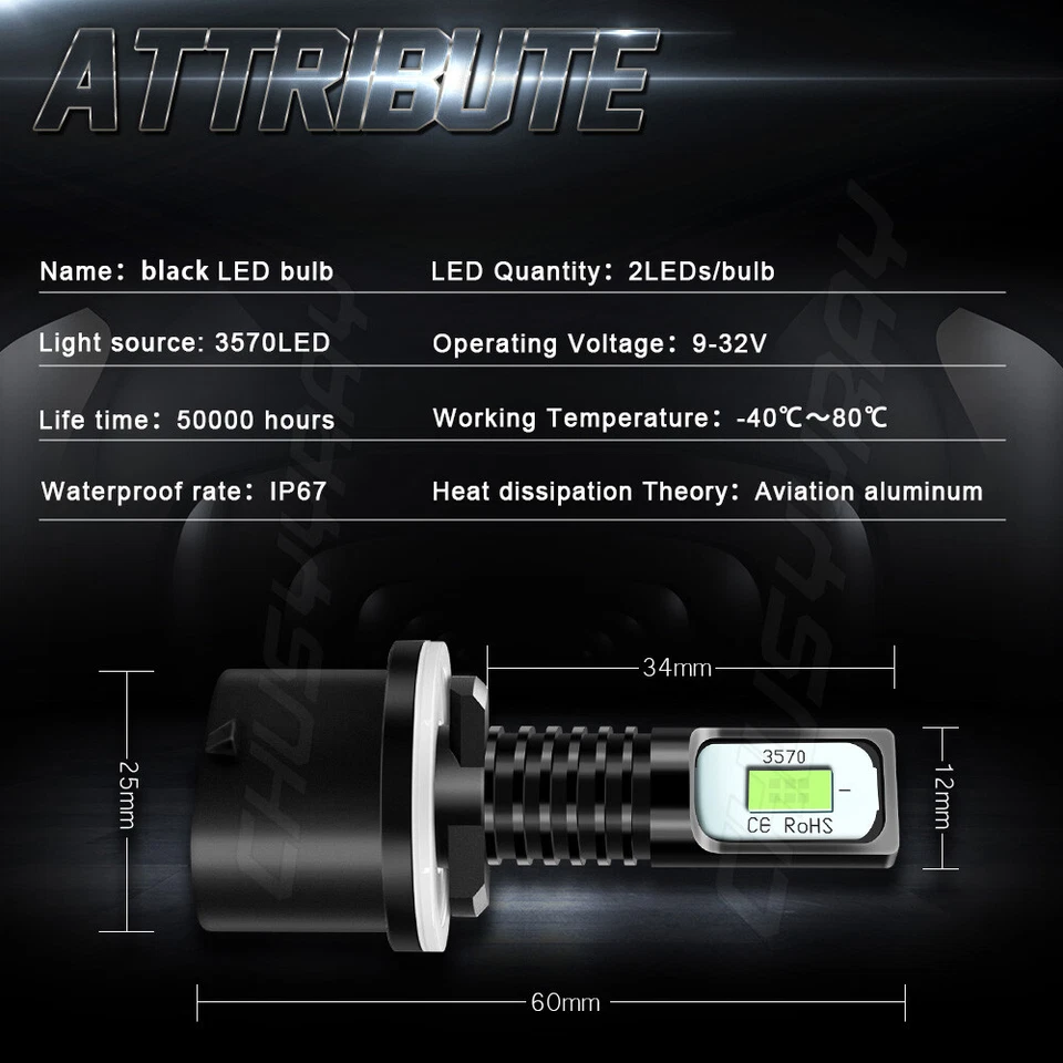 For Cadillac Escalade EXT 2002-2006 880 80W LED Fog Light Bulbs 8000K Bule Lamp - Image 2 of 4