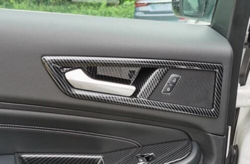 Fit For Ford Edge 2015-2024 Interior Door Handle Bowl Cover Trim Carbon Fiber - Picture 7 of 9