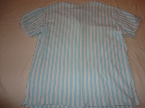 Sears Amanda Stewart TWO-PC. PAJAMA SET Cotton Blend Turquoise Stripe Size Small - Picture 4 of 6