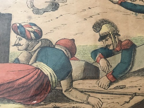 ANTIGUA LITOGRAFÍA FRANCESA NAPOLEÓN BONAPARTE COLOR - PRISE D'ALEXANDRIE - Imagen 11 de 12