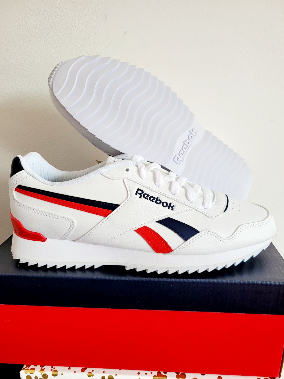 Men's Reebok Classic Royal Glide Ripple Trainers White/Multi RRP £85 image 6