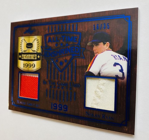 2019 Leaf ITG Used Enshrined 16/35 Jersey Wayne Gretzky Nolan Ryan 2 Color Patch - Picture 2 of 4