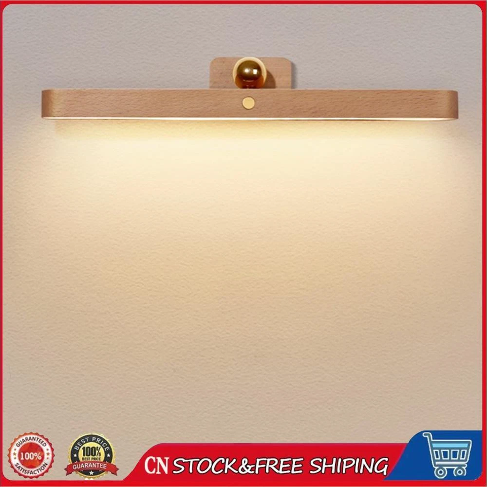 Wooden Vanity Light Battery Operated Magnetic Ball Wall Light 360 Degree Rotable