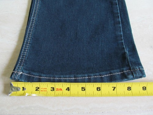 VANITY Women's Sz 28 SHORT Dark Blue Denim JEANS Fleur-de-lis Sequins Bling NWOT - Picture 12 of 12