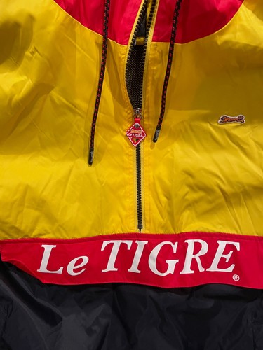 MENS BEAUTIFUL LE TIGRE WINDBREAKER 1/4 ZIP PULLOVER RED BLUE YELLOW LARGE L - Bild 4 von 9