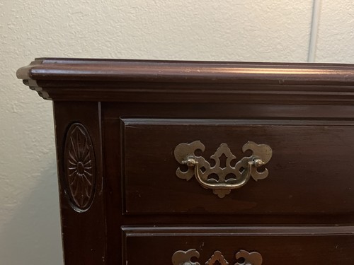 Ethan Allen Georgian Court Dark Cherry Bedroom Set including Pediment Poster Bed - Picture 11 of 16