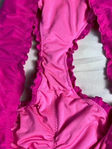 Bikini Beach Goddess Vibes Sun Dazed Rosa Caliente 2 Piezas Talla 36D Halter Top Fruncido - Imagen 9 de 9