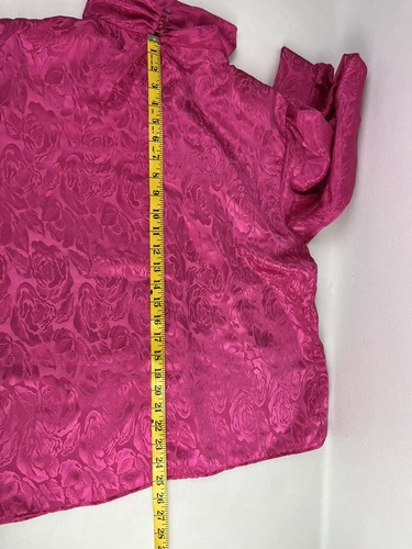 NOS Vintage Cindy Collins Magenta Floral Print Blouse - Picture 10 of 10