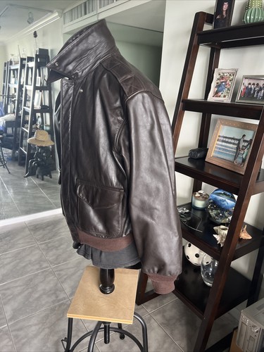 Cooper USAF Rare Real Horsehide Type A-2 USAF bomber jacket 42 Men’s Large 🌎✅ - Picture 6 of 16