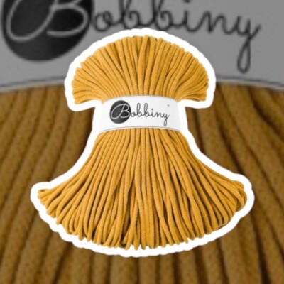 Bobbiny Premium 5MM Braided Cord 100 Meters ''Mustard'