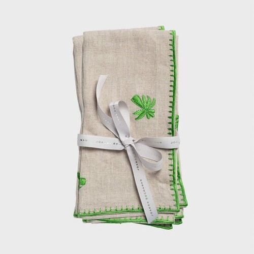 Juego de 2 servilletas de cena Joanna Buchanan bordadas con cáscara blanca o palmera - Imagen 7 de 7