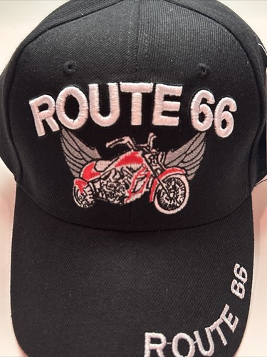 Gorra Hombre Route 66 Motocicleta Ajustable Snapback Gorra Negra Talla Única Nueva - Imagen 10 de 24