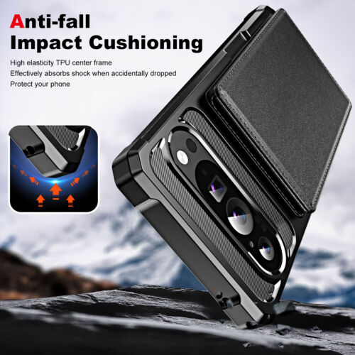 Funda trasera de cuero con ranura para tarjeta de crédito a prueba de golpes para teléfono Google Pixel - Imagen 25 de 52