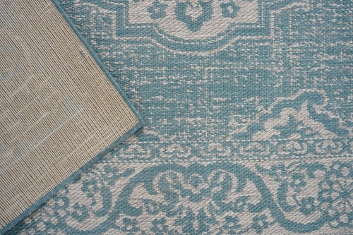 Moderner Indoor/Outdoor Sisal Vorleger für Garage, Garten Küche Türkis - Bild 5 von 6