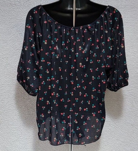 MM Plus Womens Shirt Top Blouse Size 1XL Multicolor Polka Dots NEW - Picture 4 of 12
