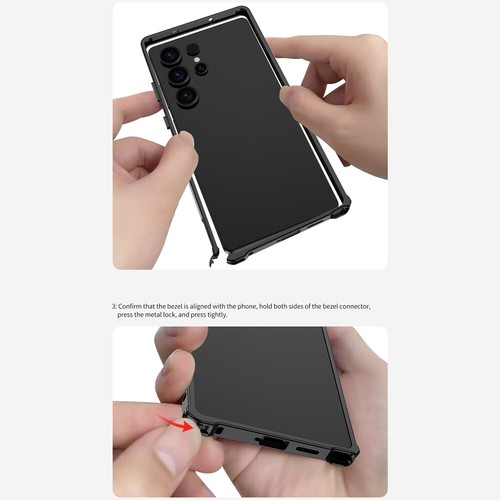 Marco Metal Hard Bumper + protector de objetivo para Samsung S23 S24 S25 Ultra - Imagen 4 de 21