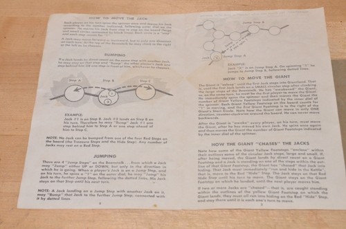 1957 JACK AND THE BEANSTALK ADVENTURE GAME Transogram Piece Original Spinner & - Picture 5 of 5
