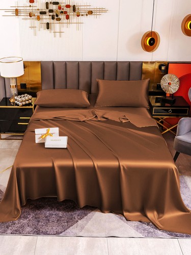 19 MM Heavy Weight Nature Silk Seamless Sheets Set 2 Pillowcases Can Custom Size - Picture 15 of 79