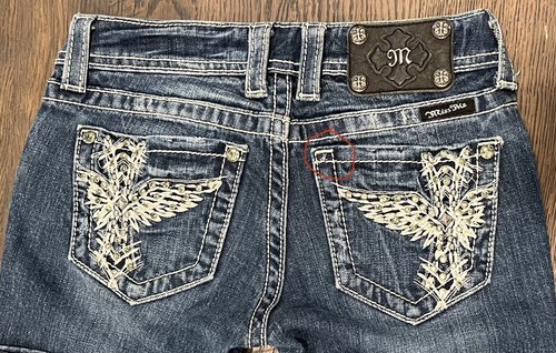 Miss Me Jeans Embellished Pocket Contrast Stitch Denim JP5117SK3R Skinny Size 25 - Imagen 4 de 7