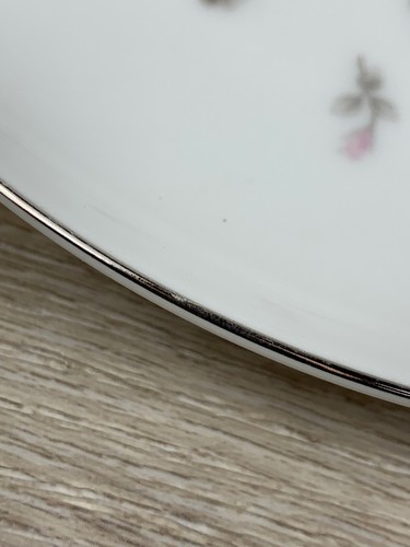 PETITE BOUQUET Fine China Japan 6.25" "Plate - Silver / Platinum Rim - Picture 5 of 9