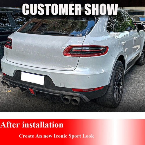 Fit For Porsche Macan 2014-20 REAL CARBON Rear Bumper Diffuser Lip Tail Light - Picture 4 of 13