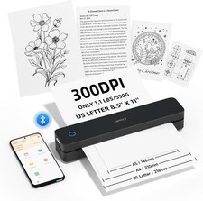 Portable Printer Wireless for Travel, 8.5" X 11" US Letter Thermal Inkless BT