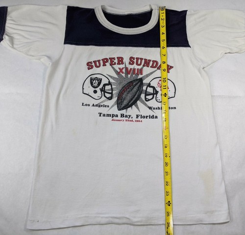 maglietta vintage 1983 Los Angeles Raiders Washington Redskins Super Bowl M - Foto 6 di 7