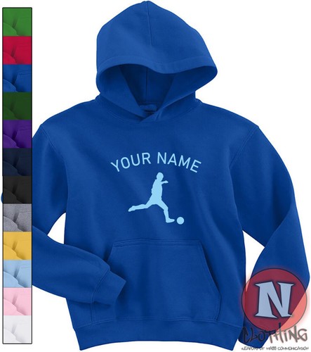 Personalised Football Hoodie kids Hoody awesome fun activity sports activewear - Picture 1 of 13