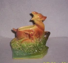Vintage McCoy Doe Deer & Fawn Planter 6 1/4" Long 7 1/4" Tall NICE