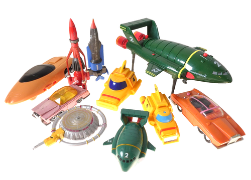 Bundle of Vintage Thunderbirds 1 2 3 4 5 Die Cast Vehicles Carlton Bandai 1992