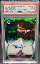 2023 Bowman Sapphire Druw Jones Chrome Pros Auto Green /50