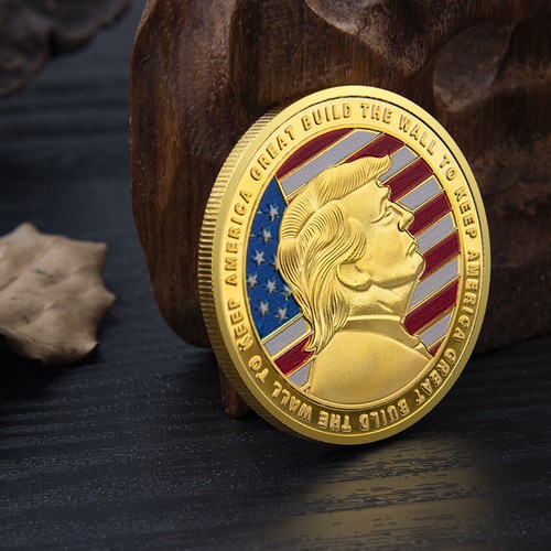 10PCS Donald Trump Challenge Coins The Wall To Keep America Great Commemorative - Picture 7 of 7