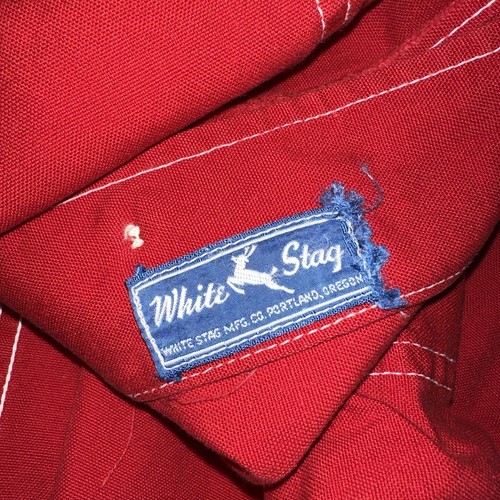 VTG 1950s 50s White Stag Overcoat Red Chore Jacket Rockabilly Work Coat Blouse - Picture 6 of 7